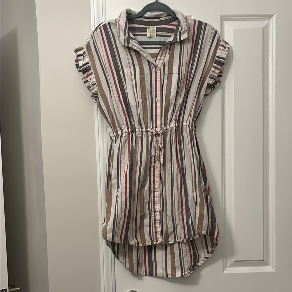 Striped Button-Up Dress